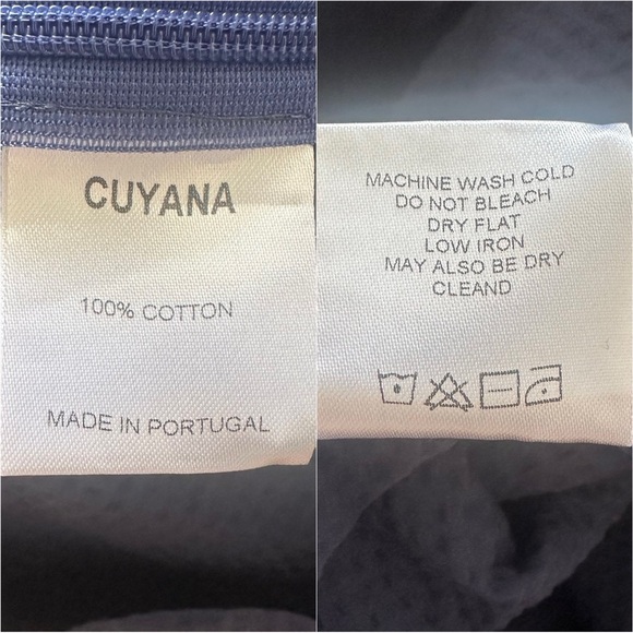 Cuyana Seersucker Flounce Top 100% Cotton Ruffle Asymmetrical Textured Blue Sz L - Picture 10 of 12